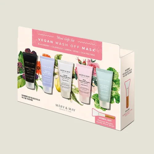 Mary&May Vegan Wash Off Mask + Beauty Pouch Set