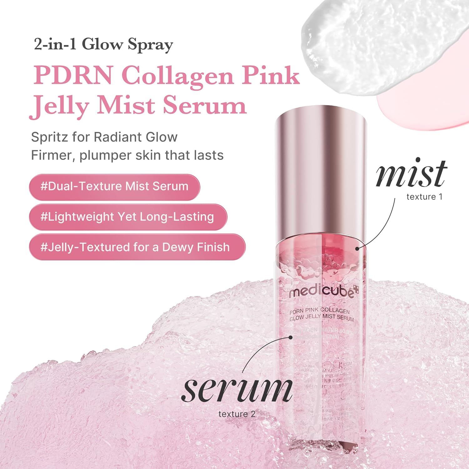 Medicube Pink PDRN Collagen Glow Jelly Mist Serum 2