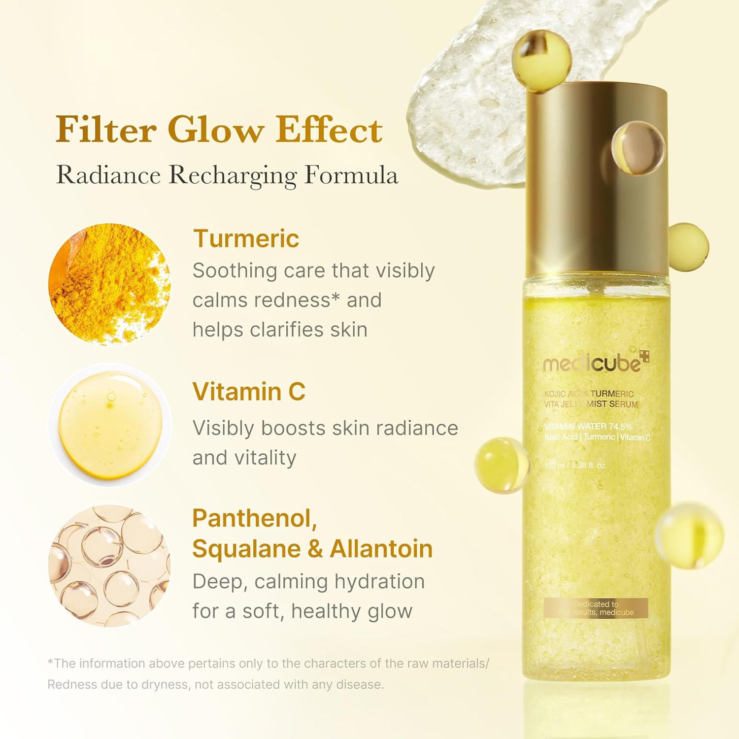 Medicube Turmeric Vitamin Gold Jelly Mist Serum 3